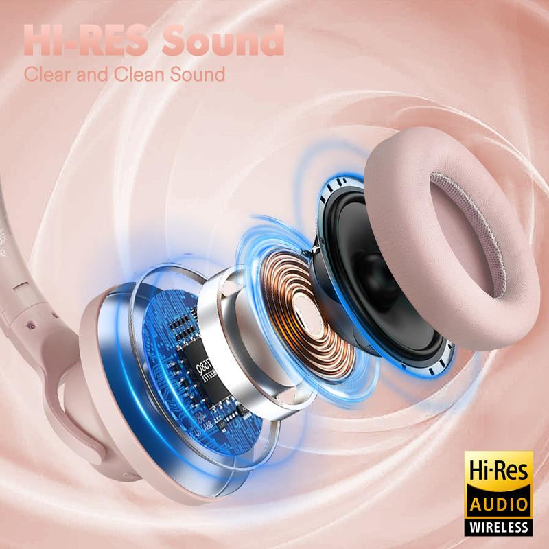 ZIHNIC WH-960 Active Noise Canceling Headphones,Bluetooth 5.4,Wireless Bluetooth Earbuds,Over Ear Foldable Sport Headset,Long Standby Powerful Battery Life Waterproof Long Standby Foldable Sport,On Ear Built-In Microphone Audio Earphones Electronic Foldin