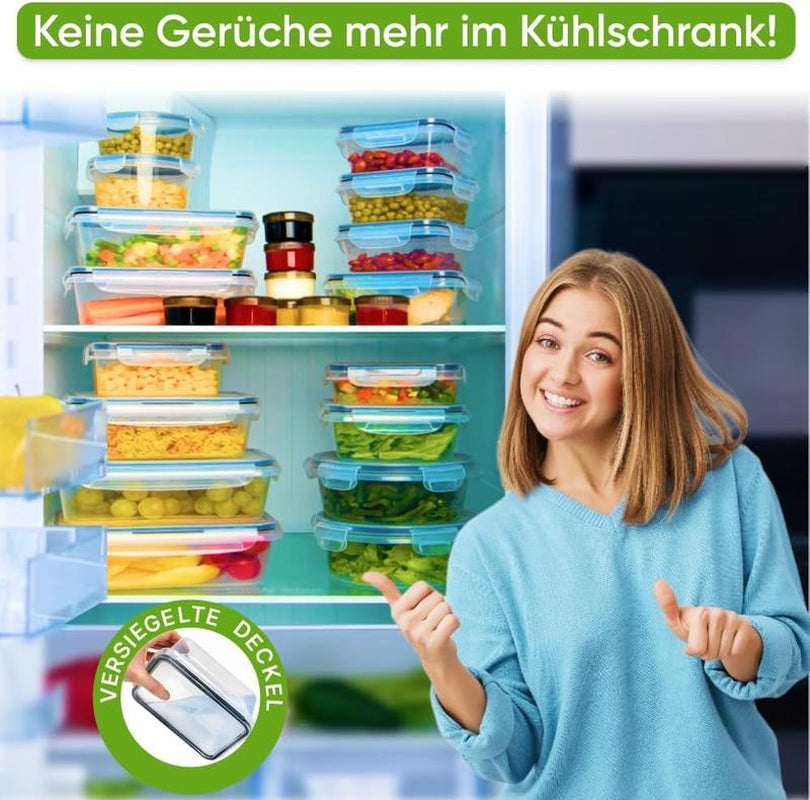 TAUFIK 50-Pack Plastic Food Storage Meal Prep Containers (24 Containers & 24 Lids + 2 Gifts),Leakproof Bpa-Free Airtight Containers for Kitchen Organization, Meal Prep, Reusable Lunch Snack Box Container Meal Prep Containers