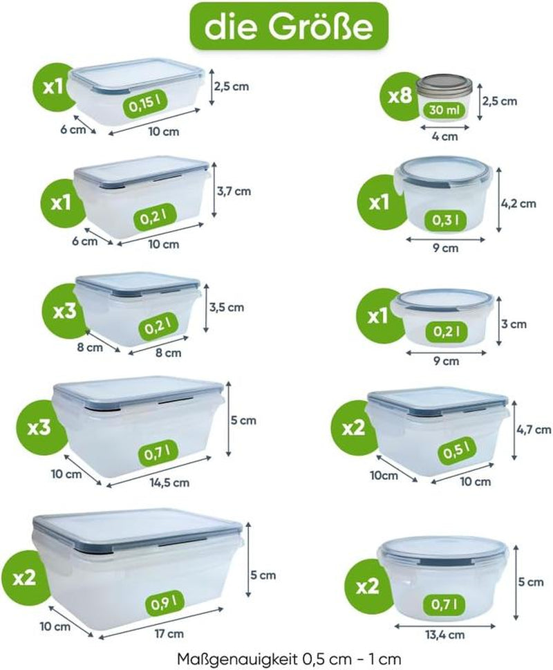 TAUFIK 50-Pack Plastic Food Storage Meal Prep Containers (24 Containers & 24 Lids + 2 Gifts),Leakproof Bpa-Free Airtight Containers for Kitchen Organization, Meal Prep, Reusable Lunch Snack Box Container Meal Prep Containers