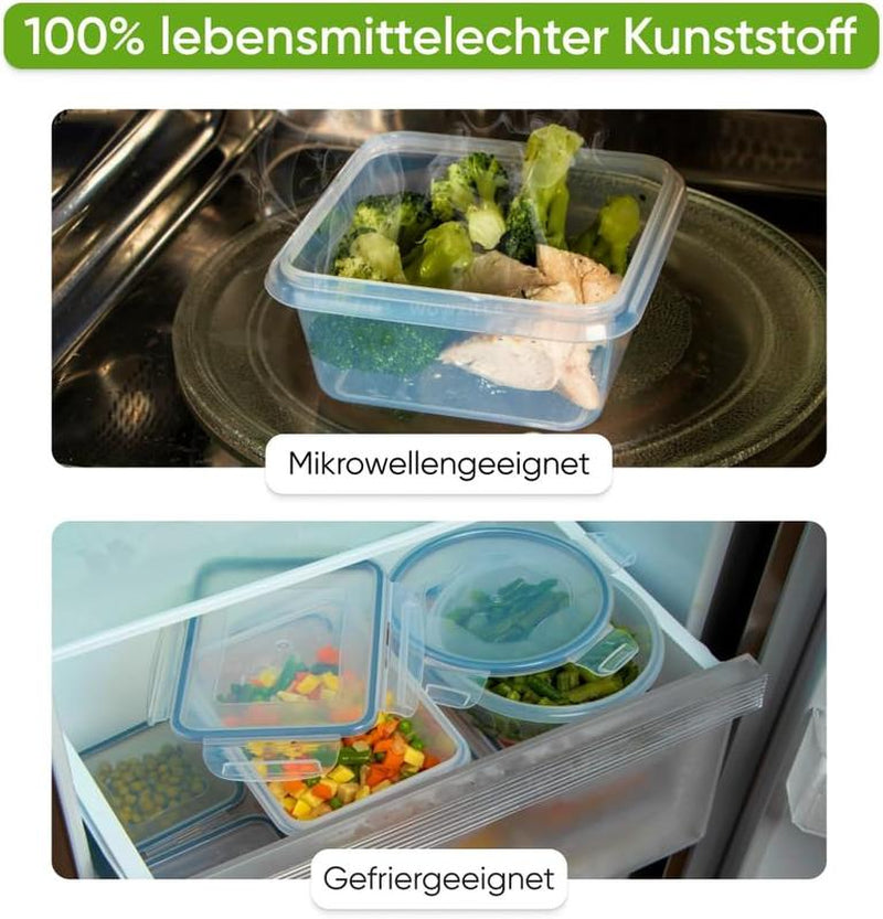 TAUFIK 50-Pack Plastic Food Storage Meal Prep Containers (24 Containers & 24 Lids + 2 Gifts),Leakproof Bpa-Free Airtight Containers for Kitchen Organization, Meal Prep, Reusable Lunch Snack Box Container Meal Prep Containers