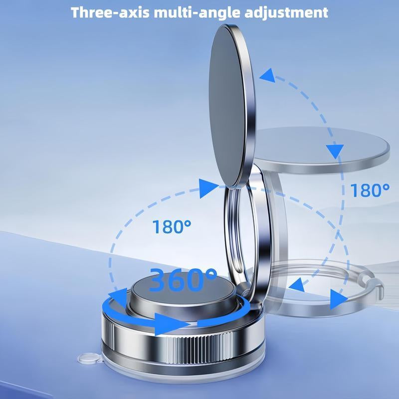 Magnetic Phone Holder, 360 ° Adjustable and Foldable, Strong Suction Cup, Vacuum Suction, Portable and Multifunctional