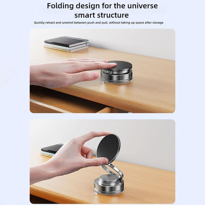 Magnetic Phone Holder, 360 ° Adjustable and Foldable, Strong Suction Cup, Vacuum Suction, Portable and Multifunctional